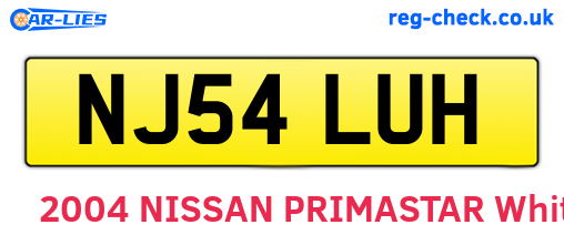 NJ54LUH are the vehicle registration plates.