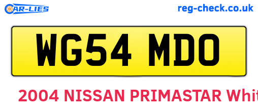 WG54MDO are the vehicle registration plates.