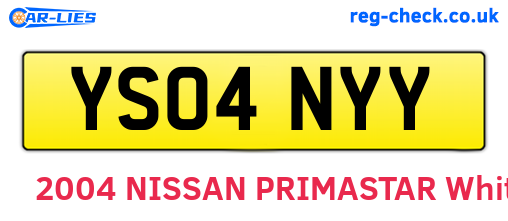 YS04NYY are the vehicle registration plates.