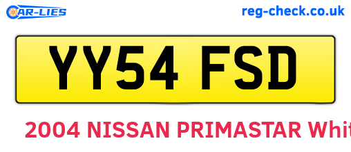 YY54FSD are the vehicle registration plates.