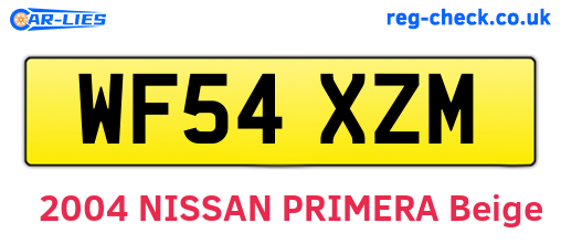 WF54XZM are the vehicle registration plates.