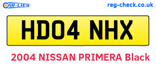HD04NHX are the vehicle registration plates.