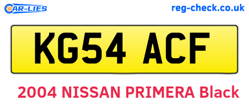 KG54ACF are the vehicle registration plates.