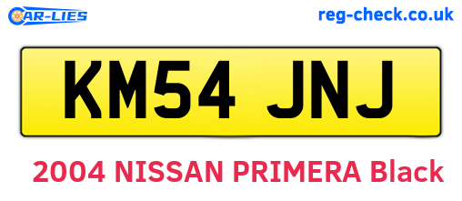 KM54JNJ are the vehicle registration plates.