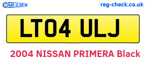 LT04ULJ are the vehicle registration plates.