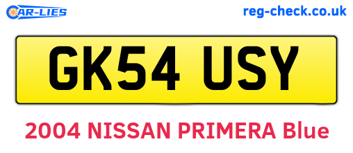 GK54USY are the vehicle registration plates.
