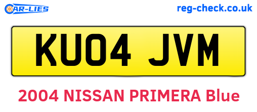 KU04JVM are the vehicle registration plates.