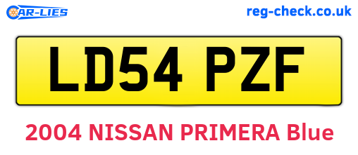 LD54PZF are the vehicle registration plates.