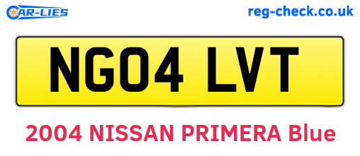 NG04LVT are the vehicle registration plates.