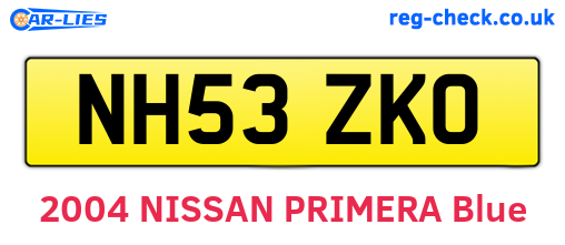 NH53ZKO are the vehicle registration plates.