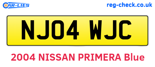 NJ04WJC are the vehicle registration plates.