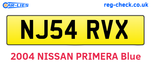 NJ54RVX are the vehicle registration plates.
