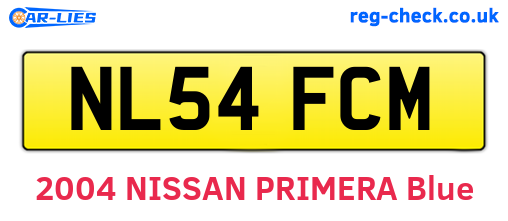 NL54FCM are the vehicle registration plates.