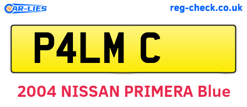 P4LMC are the vehicle registration plates.