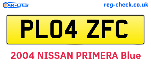 PL04ZFC are the vehicle registration plates.