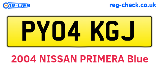 PY04KGJ are the vehicle registration plates.