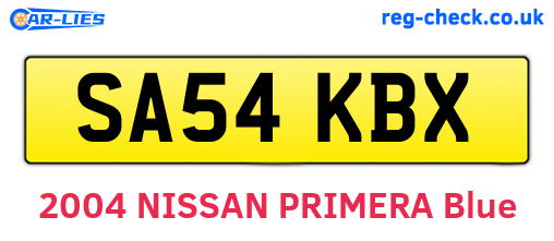 SA54KBX are the vehicle registration plates.