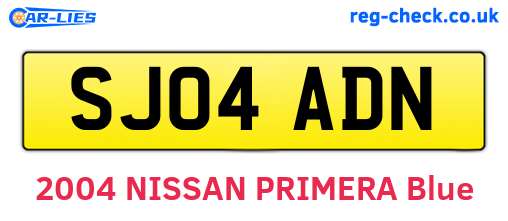SJ04ADN are the vehicle registration plates.