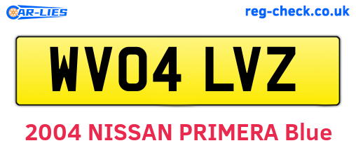 WV04LVZ are the vehicle registration plates.