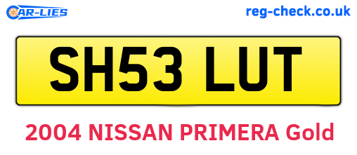 SH53LUT are the vehicle registration plates.