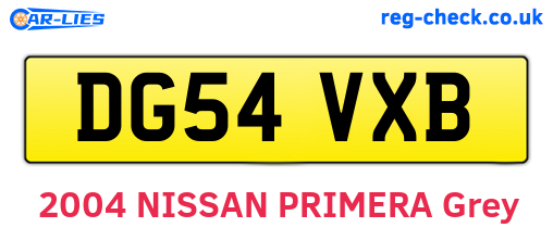 DG54VXB are the vehicle registration plates.
