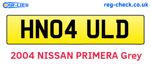 HN04ULD are the vehicle registration plates.