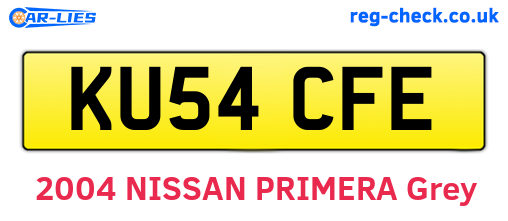 KU54CFE are the vehicle registration plates.