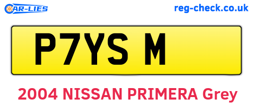 P7YSM are the vehicle registration plates.