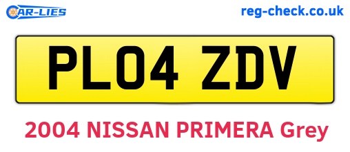 PL04ZDV are the vehicle registration plates.