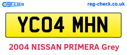 YC04MHN are the vehicle registration plates.