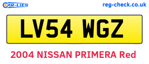 LV54WGZ are the vehicle registration plates.