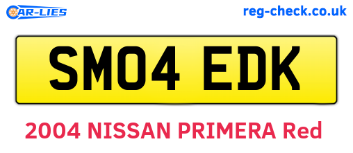 SM04EDK are the vehicle registration plates.