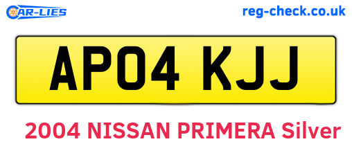 AP04KJJ are the vehicle registration plates.