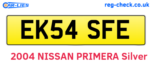 EK54SFE are the vehicle registration plates.
