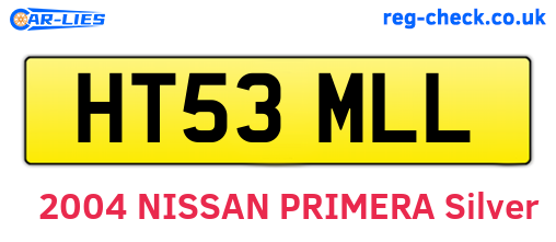 HT53MLL are the vehicle registration plates.