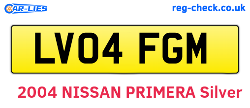 LV04FGM are the vehicle registration plates.