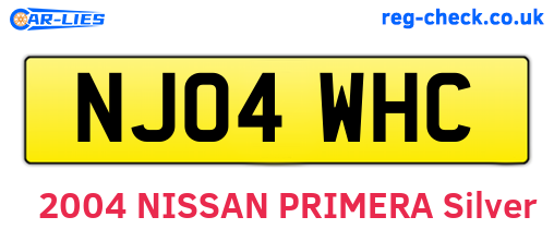 NJ04WHC are the vehicle registration plates.