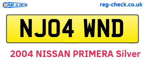 NJ04WND are the vehicle registration plates.