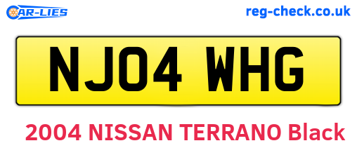 NJ04WHG are the vehicle registration plates.