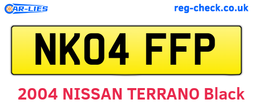 NK04FFP are the vehicle registration plates.