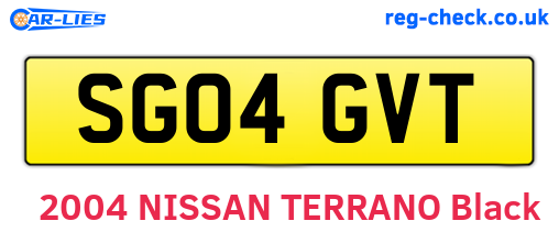 SG04GVT are the vehicle registration plates.