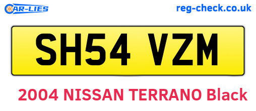 SH54VZM are the vehicle registration plates.