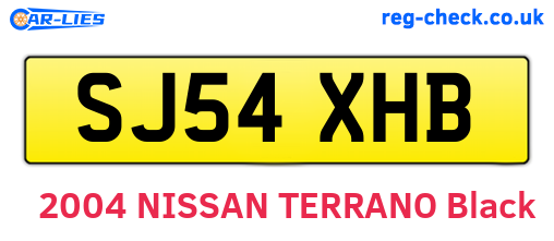 SJ54XHB are the vehicle registration plates.