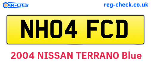 NH04FCD are the vehicle registration plates.