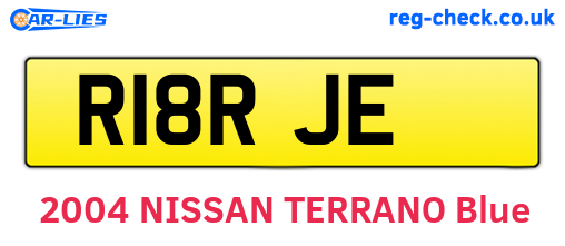 R18RJE are the vehicle registration plates.
