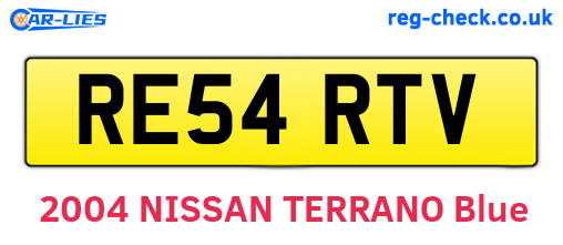 RE54RTV are the vehicle registration plates.