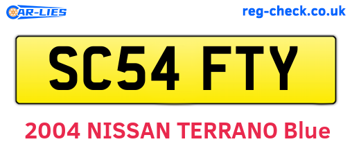 SC54FTY are the vehicle registration plates.