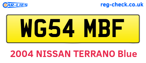 WG54MBF are the vehicle registration plates.