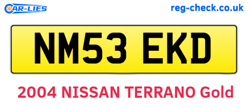 NM53EKD are the vehicle registration plates.