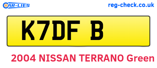 K7DFB are the vehicle registration plates.